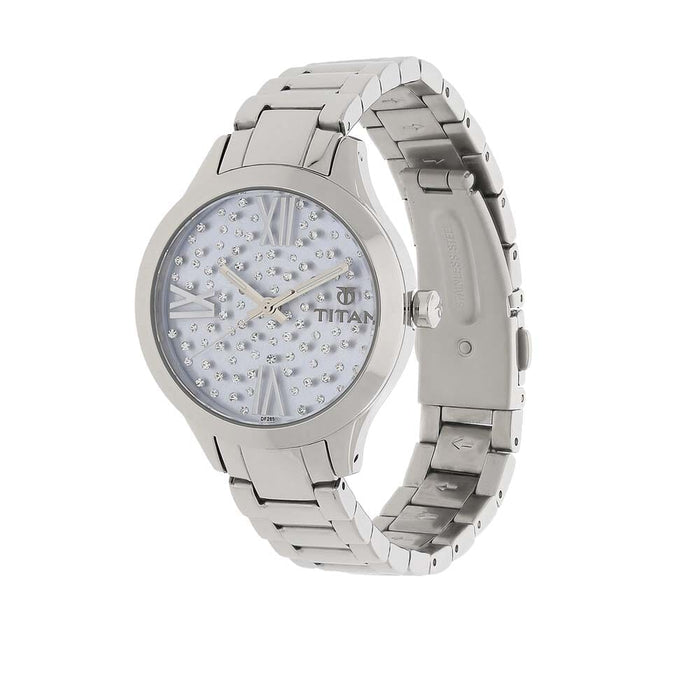 Titan Blue Dial Metal Strap Watch 95027SM01