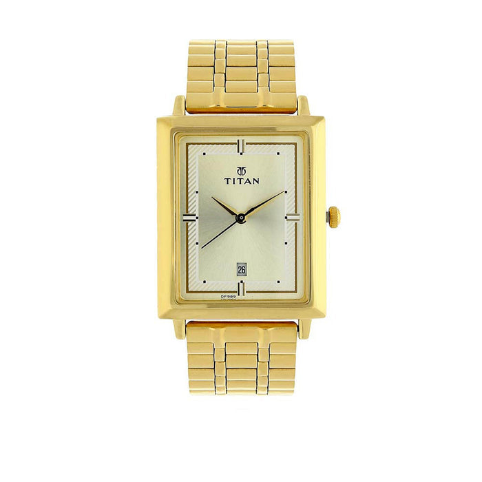 Titan Champagne Dial Analog Watch for Men 1715YM02