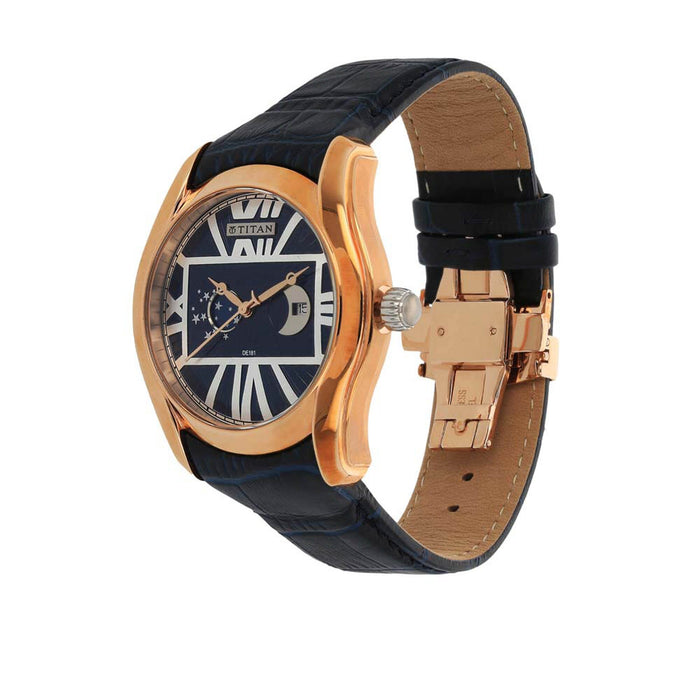 Titan Classique Blue Dial Analog Watch for Men 1665WL01