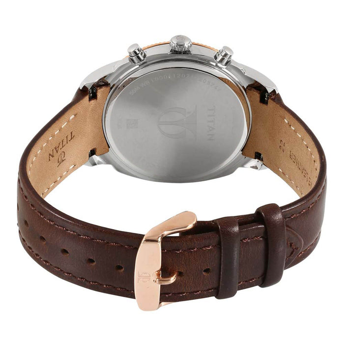 Titan Classique Blue Dial Chronograph Watch for Men