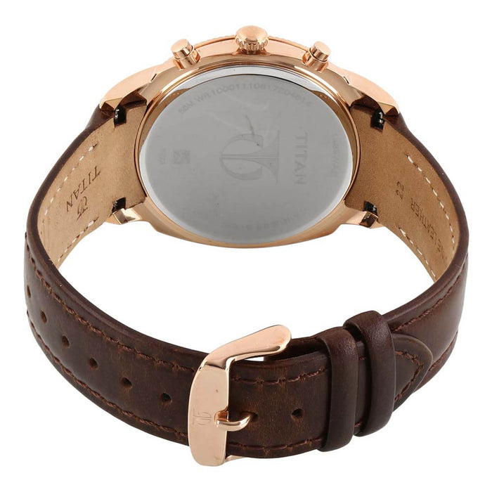 Titan Classique Brown Dial Chronograph Watch for Men 1489WL02