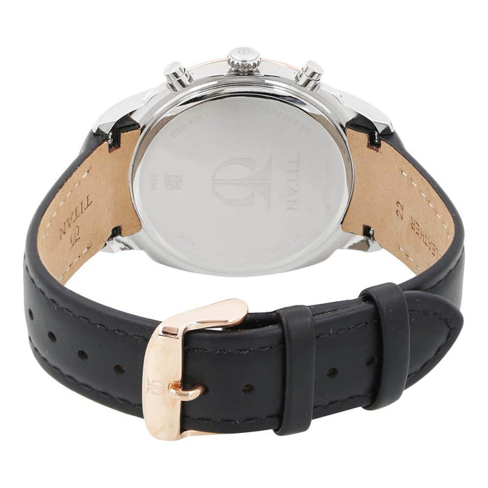 Titan Classique White Dial Chronograph Watch for Men