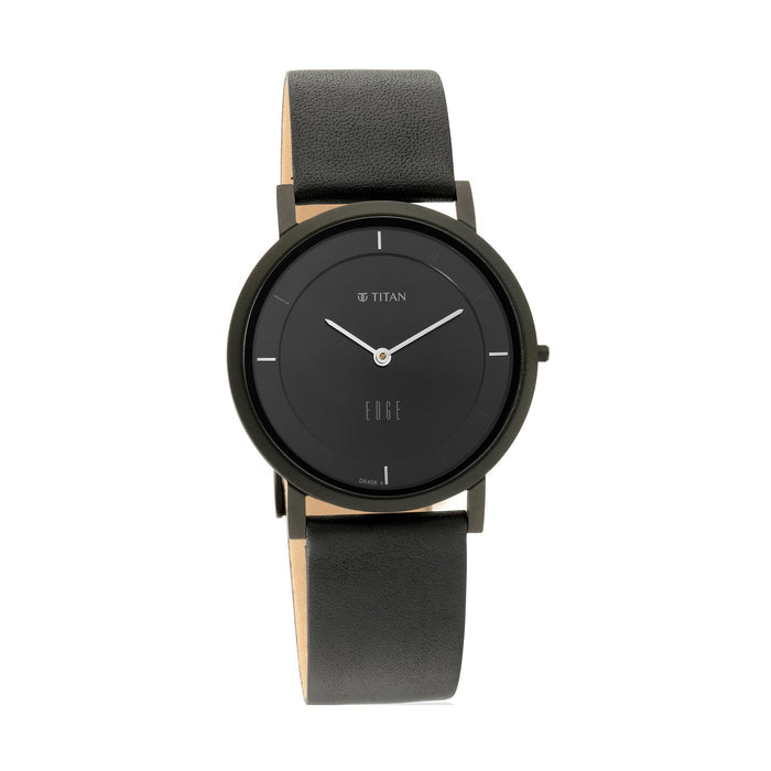 Titan Edge Watch with Black dial and Steel highlights 1595NL04