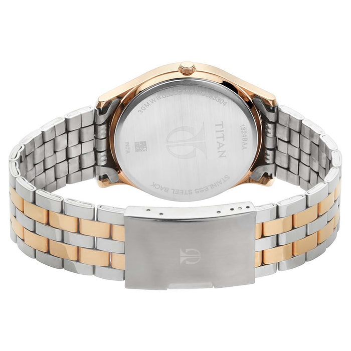 Titan Gents Karishma Analog Brown Dial Rose Gold Band Men's Stainless Steel Watch-NN1824KM01/NN1824KM01
