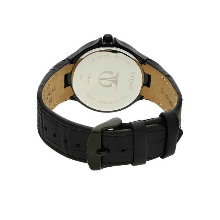 Titan Globe Trotter Black Dial Analog World Time Watch for Men 1706NL01