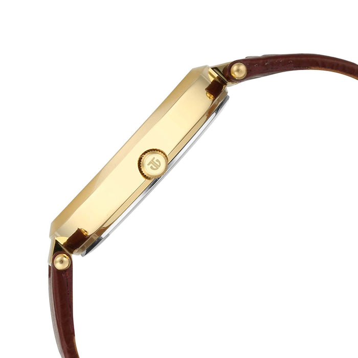 Titan Gold Dial Leather Strap Watch for Women 2480YL01