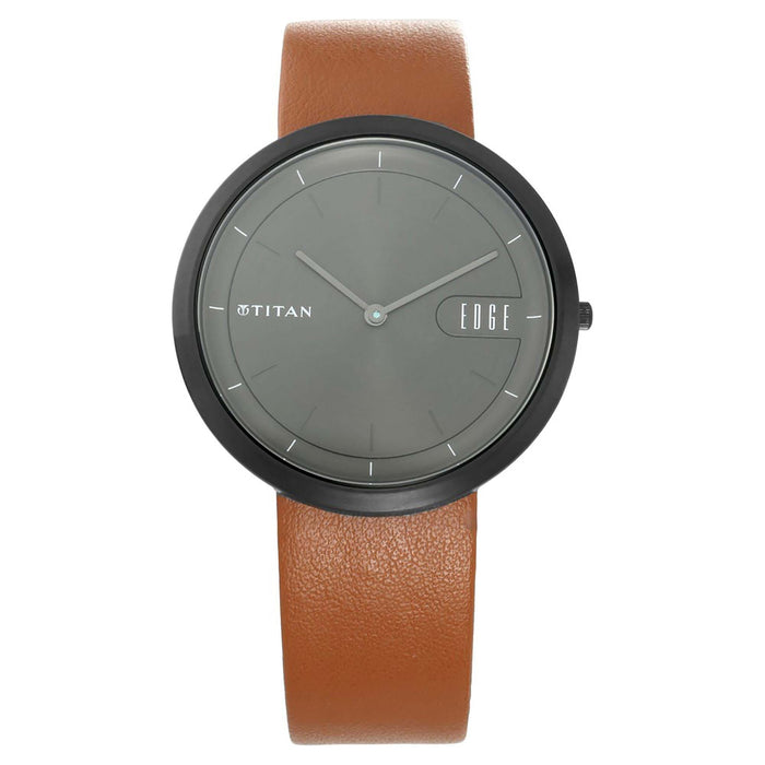 Titan Ishi by Edge Zen Anthracite Dial Leather Strap Watch 1779NL01