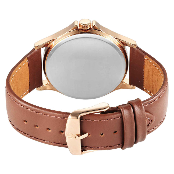 Titan Karishma Quartz Analog with Date Silver Dial Leather Strap Watch For Men 10038WL01