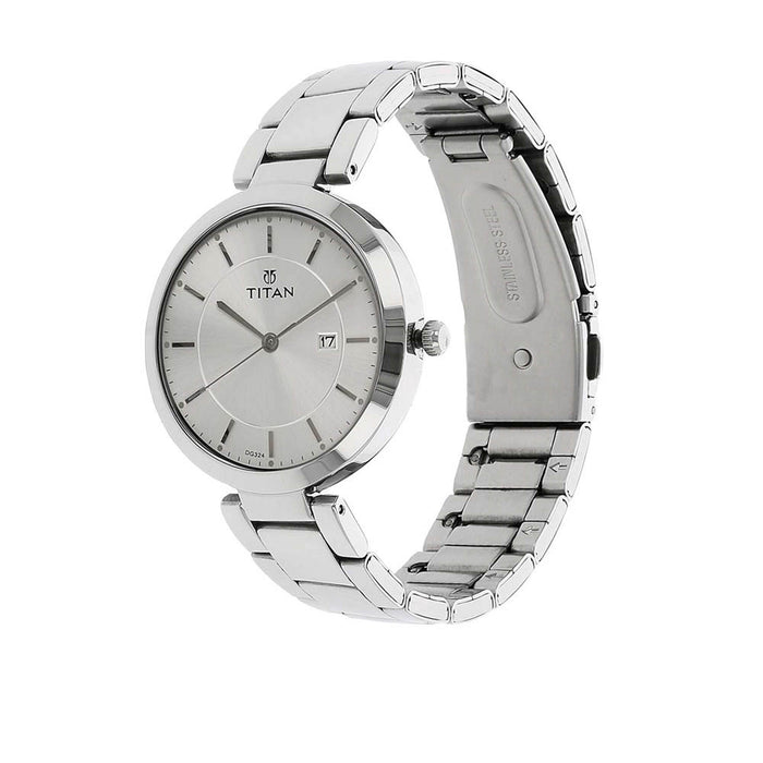 Titan Ladies Neo-Ii Analog Silver Dial Women's Watch-NL2480SM07/NN2480SM07
