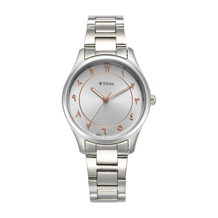 Titan Marhaba Silverwhite Dial Women Watch With Stainless Steel Strap
 2639SM11