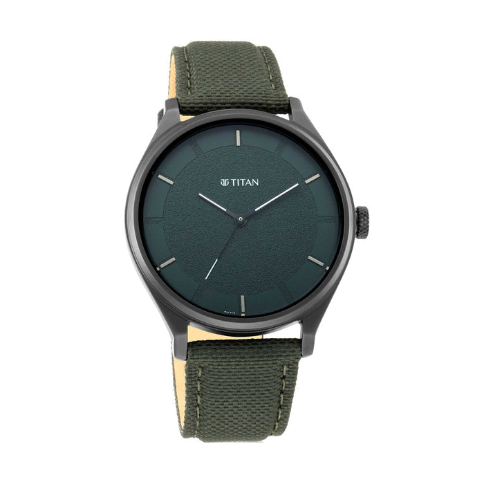 Titan Men Nylon Neo Analog Green Dial Watch-1802Nl02/Nr1802Nl02, Band Color-Green