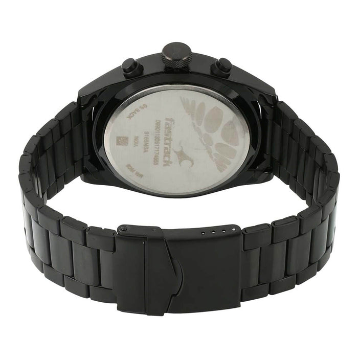 Titan Men's Black Dial Stainless Steel Band Watch - 3165NM01, bracelet