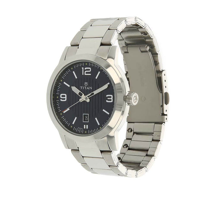 Titan Men's Neo Analog-Quartz Watch with Brass Strap, Silver, 11 (Model: 1730SM03)