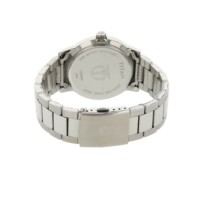 Titan Men's Neo Analog-Quartz Watch with Brass Strap, Silver, 11 (Model: 1730SM03)