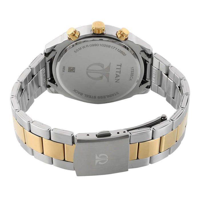 Titan Men's Silver Dial Color Leather Band Watch - 1733BM01