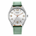 Titan Mens Silver White Dial Leather Strap Watch