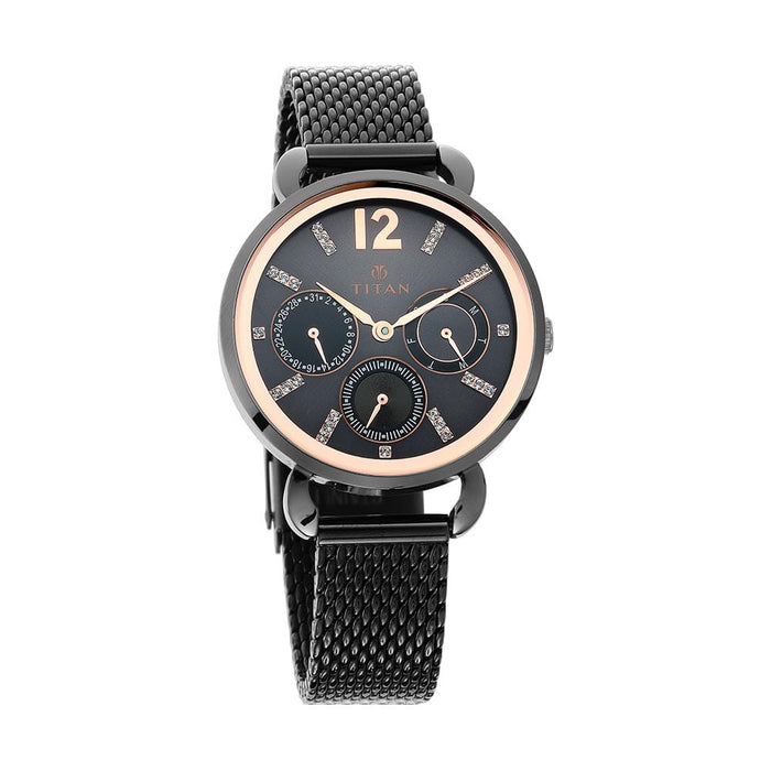 Titan Naelofar Black Dial Women's Watch 95013KM01