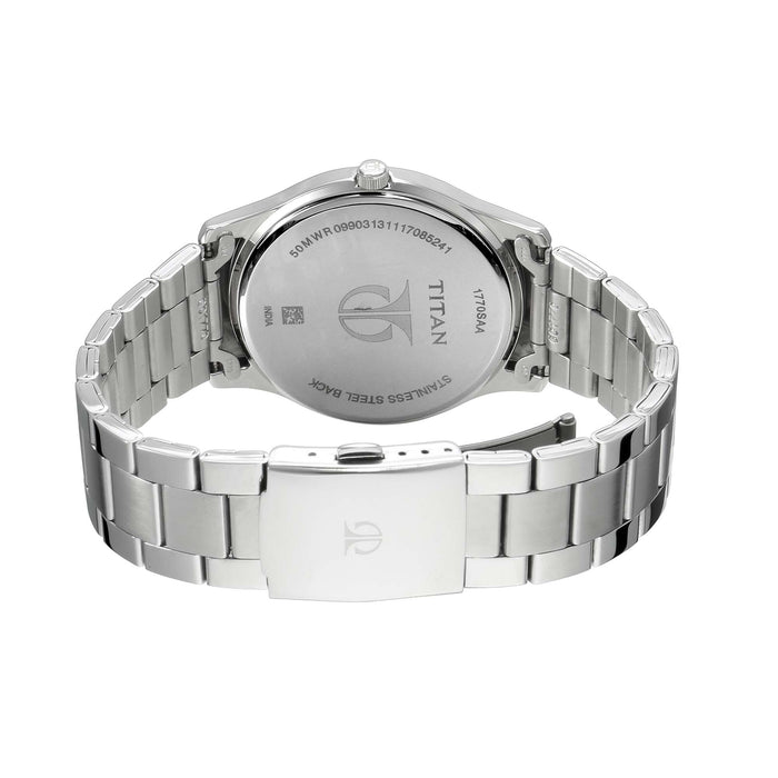 Titan Neo Analog Silver Dial Men's Watch-NL1770SM01, White, Free Size