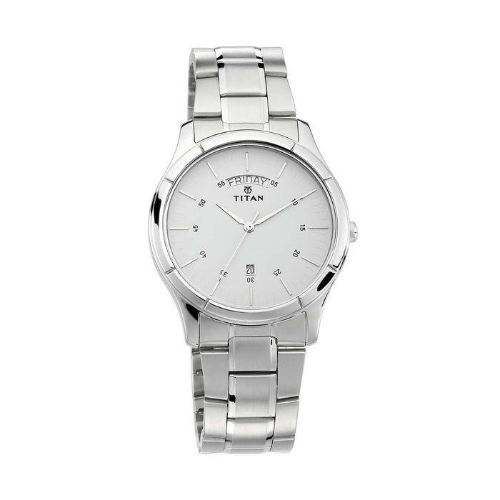 Titan Neo Analog White Dial Men's Watch-NL1767SM01/NP1767SM01, White, Free Size