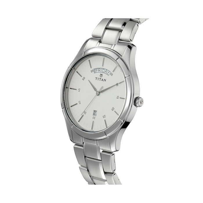 Titan Neo Analog White Dial Men's Watch-NL1767SM01/NP1767SM01, White, Free Size