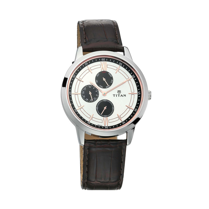 Titan Neo White Dial Multifunction Watch for Men 1769SL04