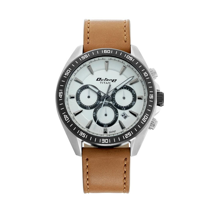 Titan Octane White Dial Chronograph Watch for Men 90103KL02
