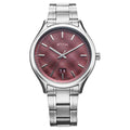Titan Palette Of Time Quartz Analog with Date Maroon Dial Stainless Steel Strap Watch For Men