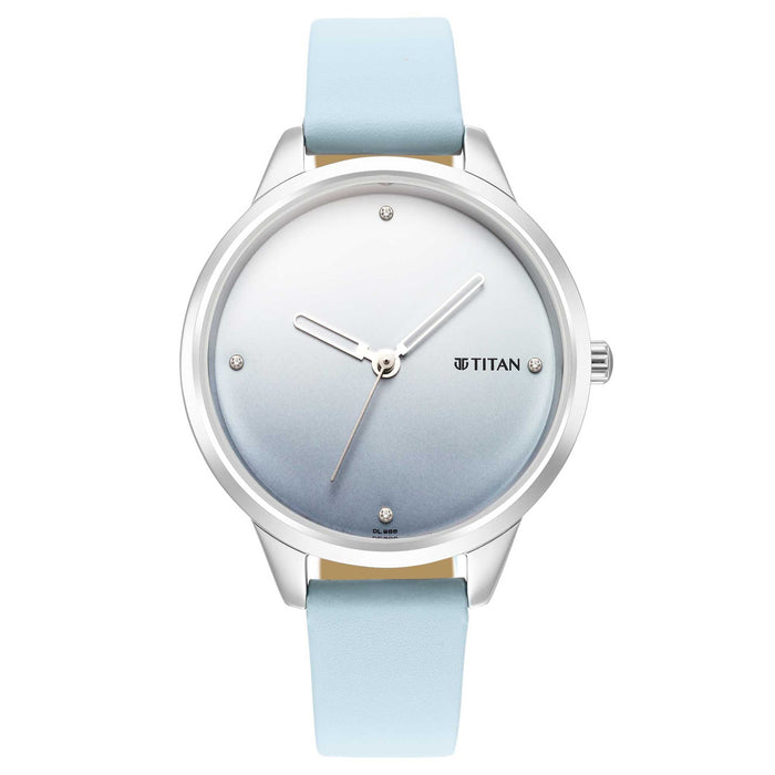 Titan Pastel Dreams Blue Dial Blue Leather Strap Watch 2664SL02