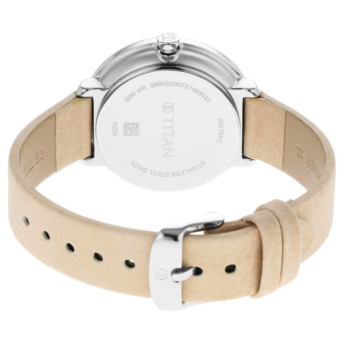 Titan Pastel Dreams Brown Dial Sand Leather Strap Watch 2651SL05