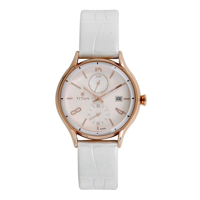 Titan Purple Mother of Pearl Dial Analog Watch for Women 9964WL01