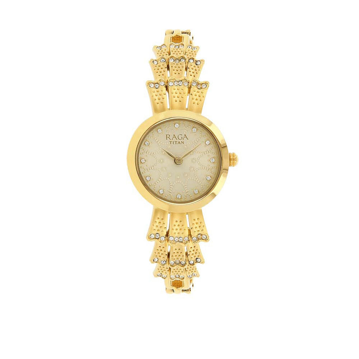 Titan Raga Aurora Beige Dial Analog Watch for Women 95044YM01