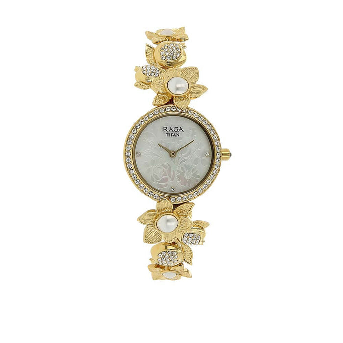 Titan Raga Aurora Mother of Pearl Dial Analog Watch for Women 95043YM01