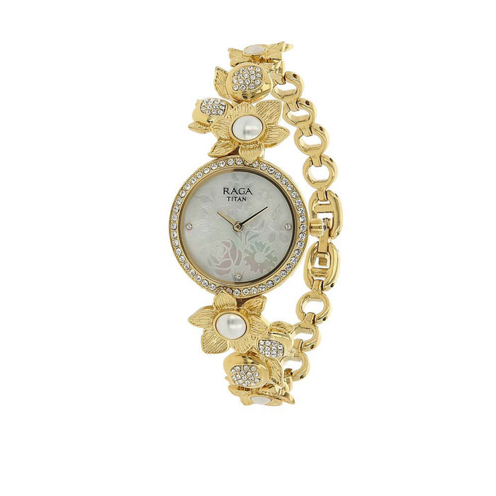 Titan Raga Aurora Mother of Pearl Dial Analog Watch for Women 95043YM01