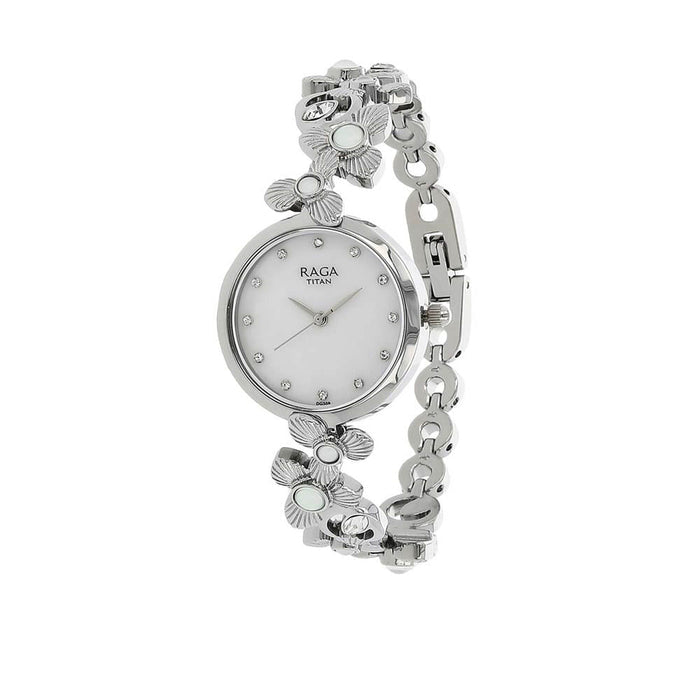 Titan Raga Aurora Mother of Pearl Dial Analog Watch for Women 95048SM01