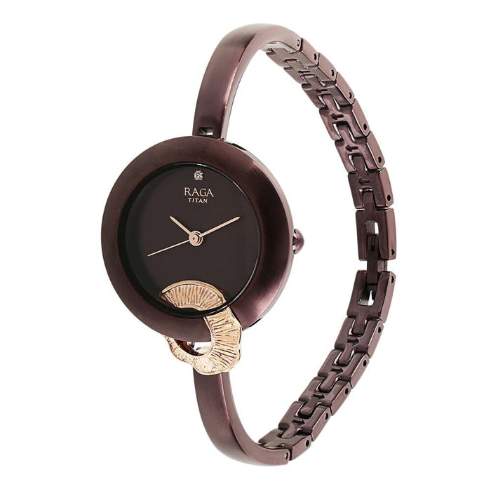 Titan Raga Espana Flemenco by Titan Brown Dial Analog Watch for Women 95051KM01