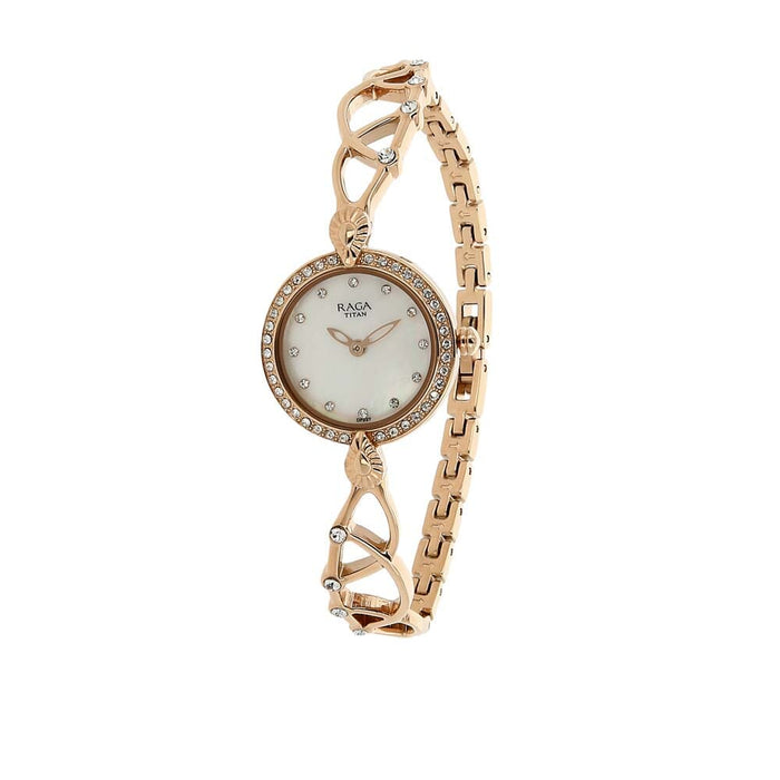 Titan Raga Mother of Pearl Dial Analog Watch for Women 95022WM01
