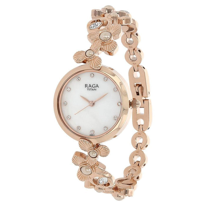 Titan Raga Mother Of Pearl Dial Analog Watch for Women 95048WM01