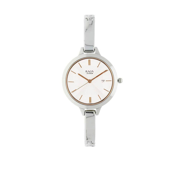 Titan Raga Viva Silver Dial Analog Watch for Women 2578SM02
