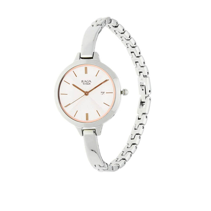Titan Raga Viva Silver Dial Analog Watch for Women 2578SM02