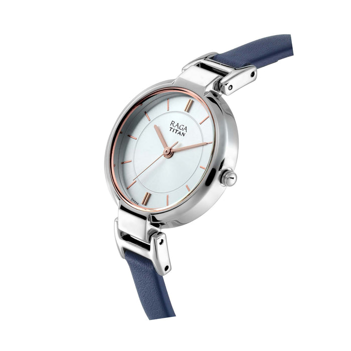 Titan Raga Viva Silver White Dial Analog Watch for Women 2608SL01