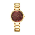 Titan Red Dial Metal Strap Watch for Women 2480YM04