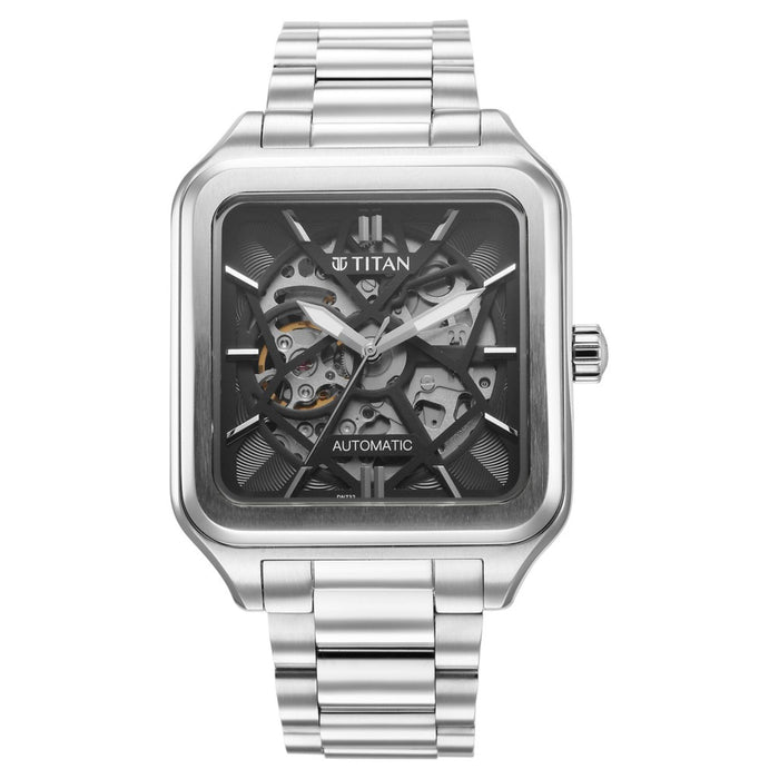 Titan Shaped Automatics Anthracite Dial Stainless Steel Strap for Men 90162SM01