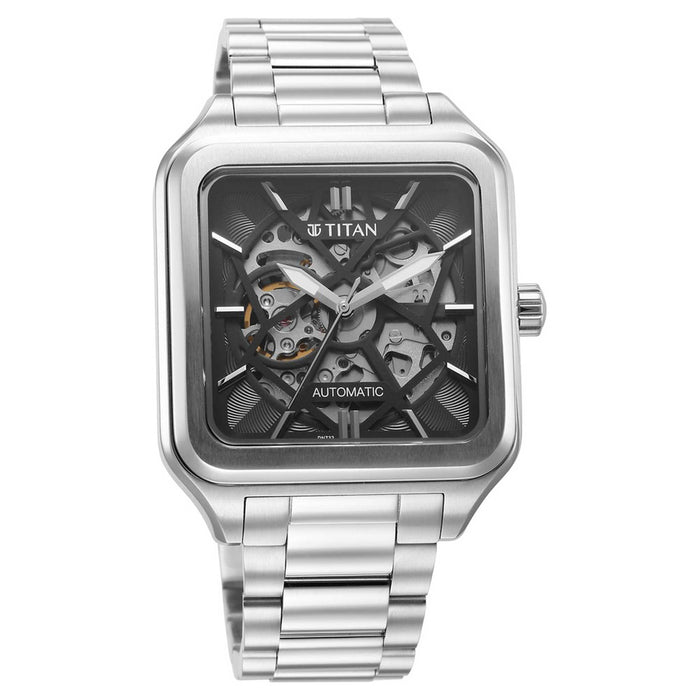 Titan Shaped Automatics Anthracite Dial Stainless Steel Strap for Men 90162SM01