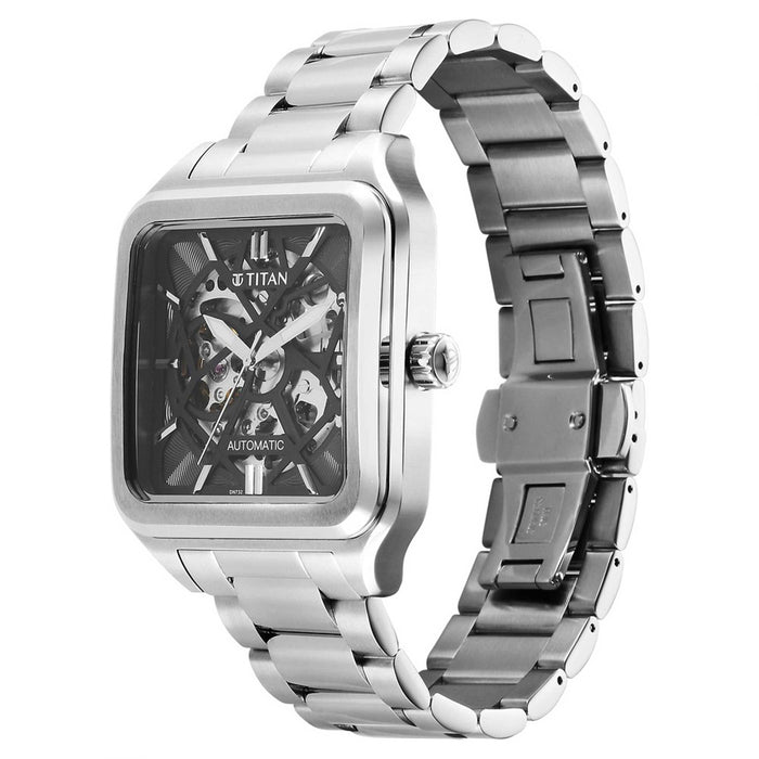 Titan Shaped Automatics Anthracite Dial Stainless Steel Strap for Men 90162SM01