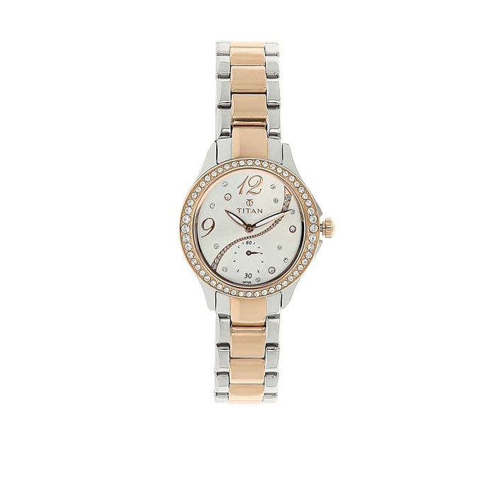 Titan Silver Dial Stainless Steel Strap Watch 95024KM01