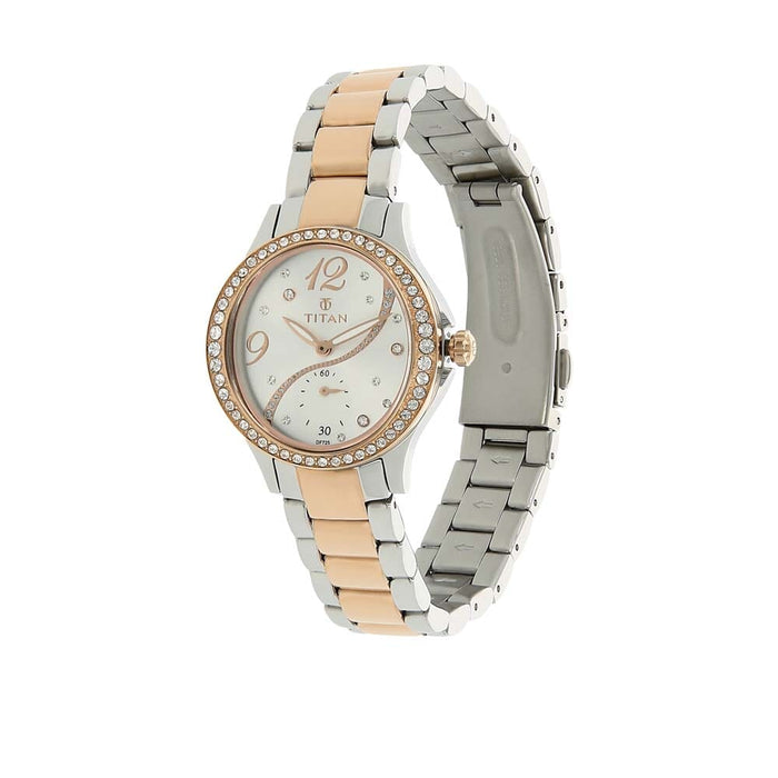 Titan Silver Dial Stainless Steel Strap Watch 95024KM01