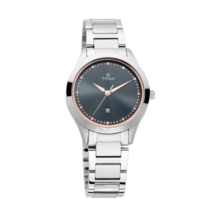 Titan Sparkle Women's Dial Stainless Steel Strap Watch - 2570WM05, bracelet
