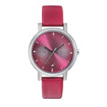 Titan Sunburn Leather Band Patterned Dial Analog Watch for Women - Fuchsia and Silver, strap