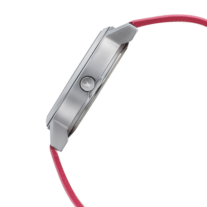 Titan Sunburn Leather Band Patterned Dial Analog Watch for Women - Fuchsia and Silver, strap