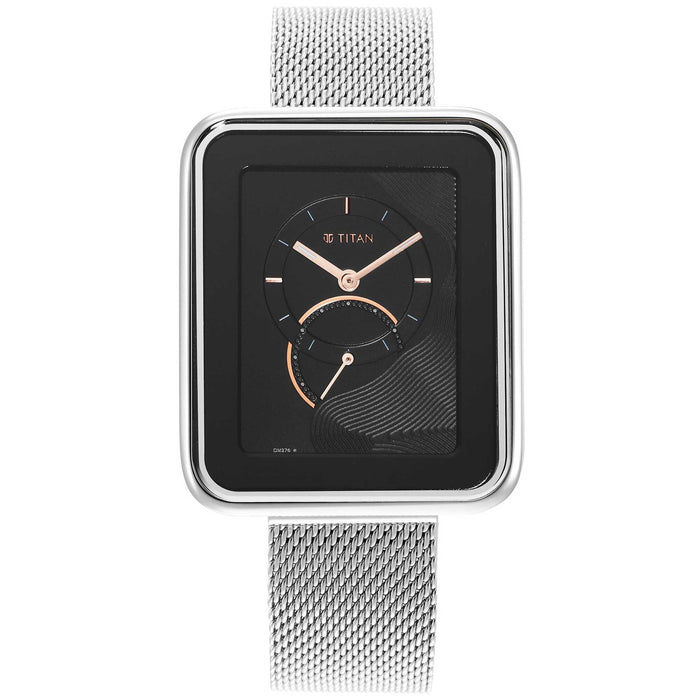 Titan Wander Black Dial Metal Strap Watch 2676SM01